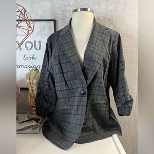 Torrid grey plaid blazer